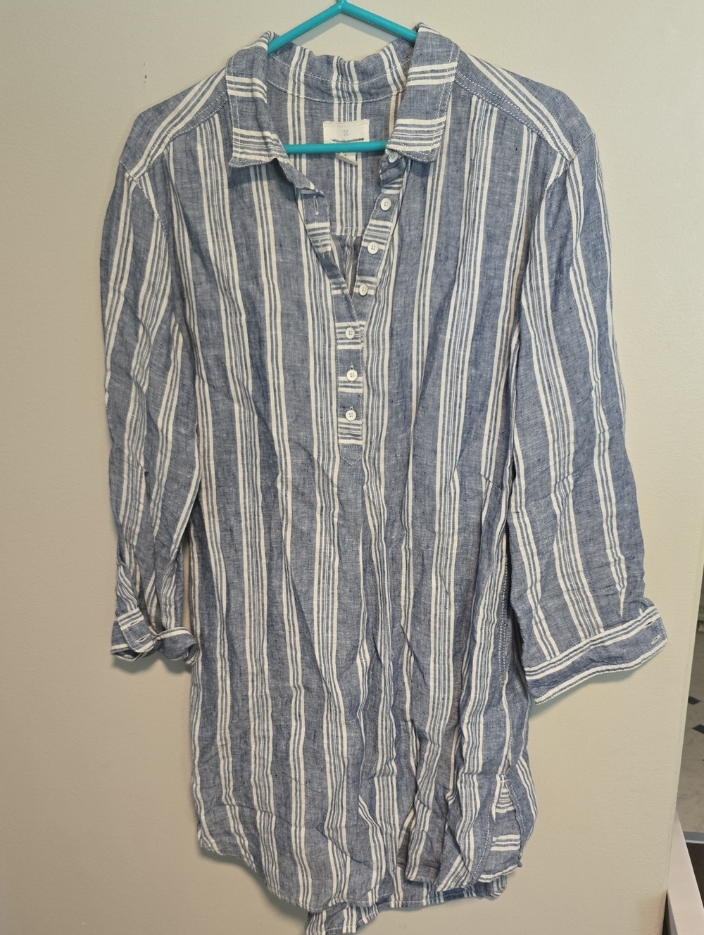 Caslon Blue & White Vertical Stripe Tunic